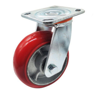 El hierro de 6 pulgadas rueda la rueda resistente del echador de la PU de las ruedas del arrabio
