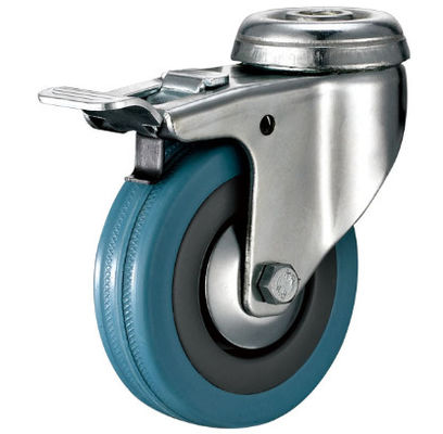 Echadores de goma suaves de los muebles de las ruedas del echador del agujero de perno del eslabón giratorio
