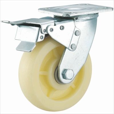 ruedas de nylon de fijación resistentes de la carretilla de los echadores de los echadores de 6 pulgadas